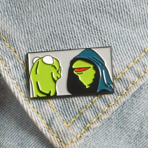 Women Men Accessories Jewelry Kermit Frog Pins Evil Kermit the Frog memes Brooches Frog lapel pins Badges Brooches