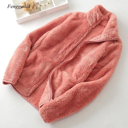 Winter Coral Fleece Coat Womens Fleece Jacket Double-Sided Fleece Mens Thickened Coats Warm Outdoor Fleece Top Stormcoat Liner