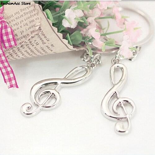 1PCS Men Women Key Chain For Car Metal Music Symbol Key Ring Key Chains Trinket New Plated Musical Note