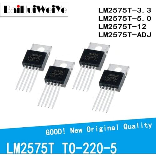 10PCS/LOT LM2575T3.3 LM2575T-5.0 LM2575T-12 LM2575T-ADJ LM2575T LM2575 TO-220-5 TO220 Three Side Switch Output Voltage Regulator
