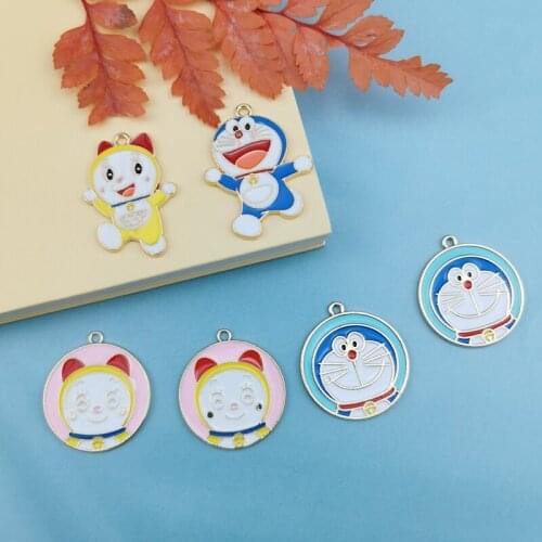 10pcs/lot Cute Enamel Cartoon cat couple pendant Charm Pendant For Earrings Necklace Bracelet DIY Jewelry Making Findings