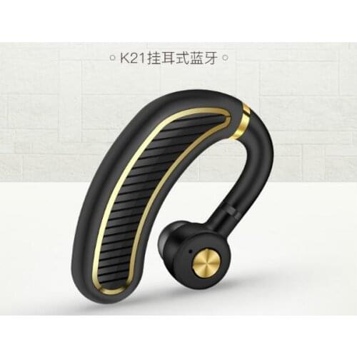 10 pcs per lot K21 bluetooth earphone ear hook style comfortable to wear golden or black in retail box