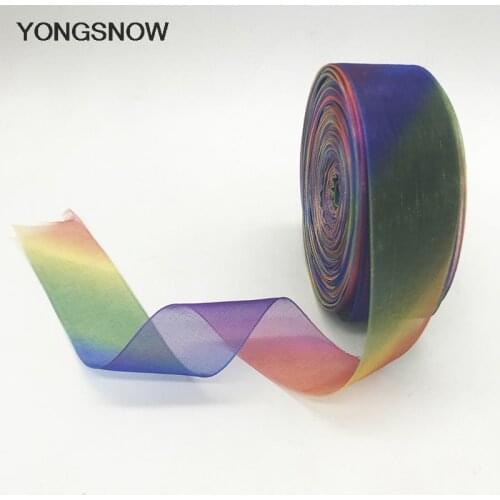 10Yards Organza Ribbon Magic Rainbow Ribbon Wedding Decoration DIY Craft Handmade Flowers Materials Accessories Xmas Decor