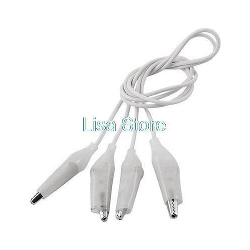 2 Pcs Insulating Alligator Clip Test Lead Cable White 40cm for Multimeter