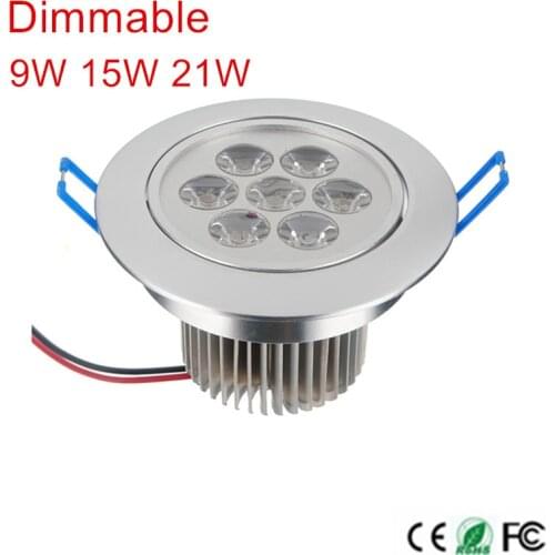 4pcs/lot best price 9W 15W 21W high power Recessed Led Downlight AC85V- 260V 900-1500LM with LED Driver Warm White/Cold White