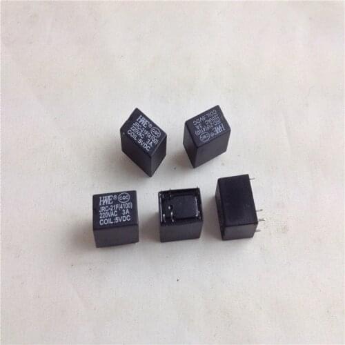 50Pieces/Lot JRC-21F 4100 5V DC 6 Pins Miniature PCB Relay Brand New