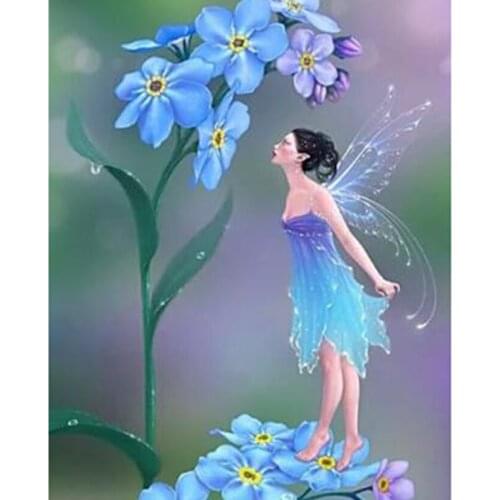 5D DIY Diamond Painting Figure Painting Square Round Diamond "Flower Fairy" Picture Cross Stitch Mosaic Home Decoration WG2760