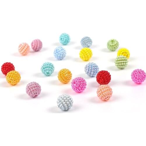 50Pcs/Lot 10mm Acrylic Bayberry Charm Beads DIY Accessories Round Loose Spacer Beads For Jewelry Making Supplies