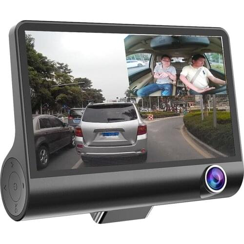 Driving recorder 4 inches 1080P HD 170° 3 Lens Car DVR Dash G-sensor Recorder+Rearview Camera Video Recorder