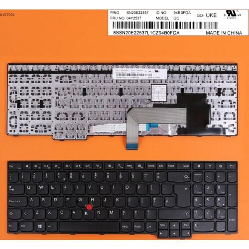 UK Layout New Original Replacement Keyboard for Lenovo Thinkpad E550 E550C E555 E560 E565 E560C Laptop Black