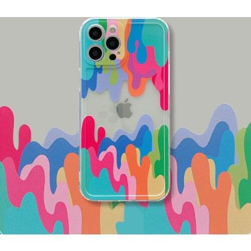 3D Art Abstract Colorful Phone Case For iPhone 12 11 Pro Max Mini X XR XS 7 8 Plus SE 2020 Soft Silicone Transparent Back Cover