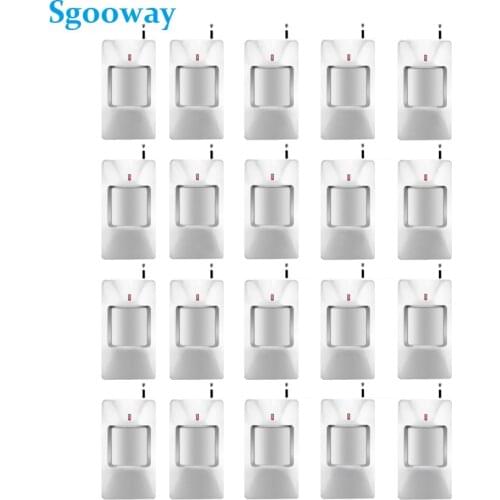 Sgooway 20 Pieces 433MHZ wireless PIR sensor wireless motion sensor detector for alarm 2 years warranty