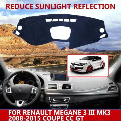 For Renault Megane 3 MK3 2008-2015 Coupe CC GT Right Left Hand Drive Good Polyester Material Anti Light Car Dashboard Cover Mat