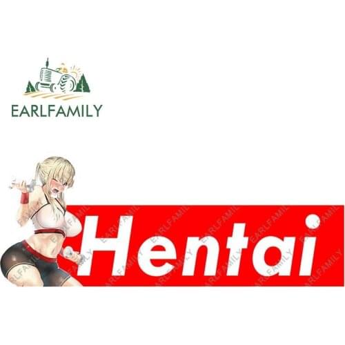 EARLFAMILY 13cm x 4.9cm for Hentai Sexy Girl Anime Car Sticker Funny Car Accessoires Decal Campervan Surfboard Motorcycle Decals