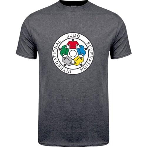 IJF International Judo Federation T Shirt Summer Short Sleeve Cotton T-shirt Mans Tshirt