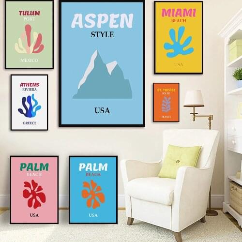 Ibiza Mykonos Muse Eye Tulum Coral Flower Wall Art Canvas Painting Nordic Posters And Prints Wall Pictures For Living Room Decor