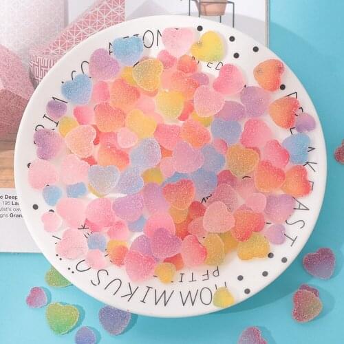 30pc Artificial Soft Candy Heart Star Rainbow Sugar Food Sweets Ornament Figurine Craft Miniature Dollhouse Home Decoration