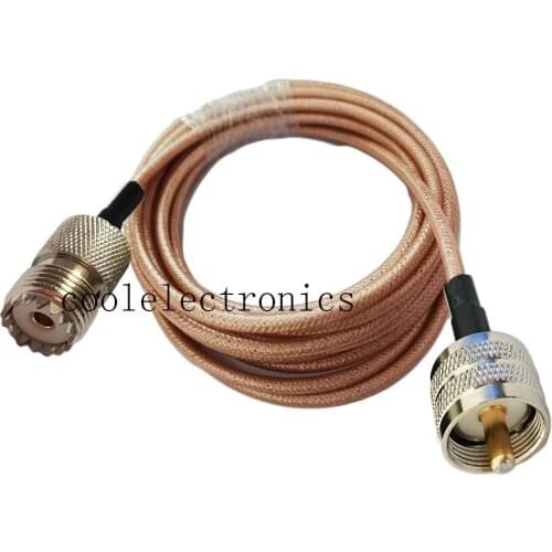 UHF PL259 Male to UHF SO239 Female RG400 Double Shielded Copper Braid RF Coaxial cable 50ohm 10/15/20/30/50CM 1/2/3/5/10M
