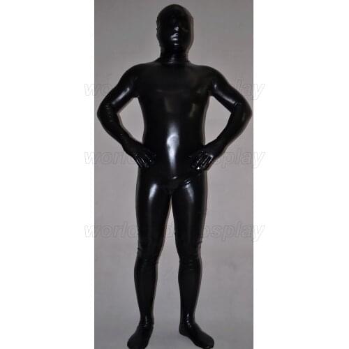 Black Ghost PU Cosplay Zentai Suit Free Shipping for Halloween and Christmas