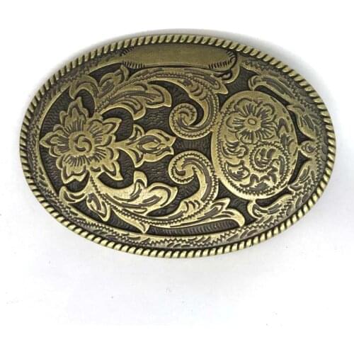 Western cowboy belt buckle zinc combined retro flower buckle unisex belt buckle