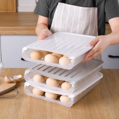 Kitchen Stacked Auto Scrolling Egg Holder Storage Box Rack Container Eggs Storage