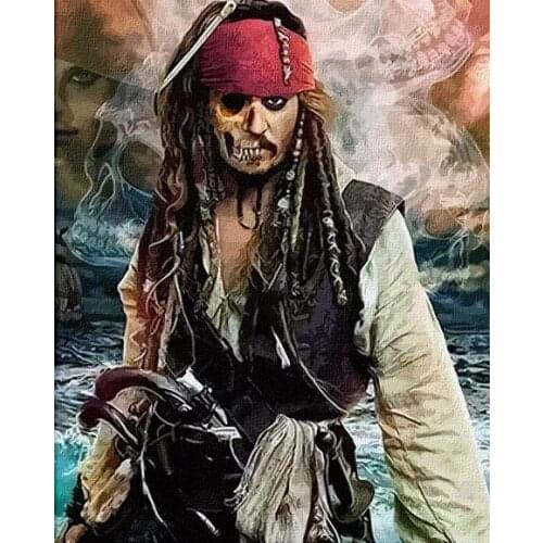MaHuaf-A1380 Pirates of the Caribbean painting by numbers on canvas DIY digital wall movie picture for living room home decor