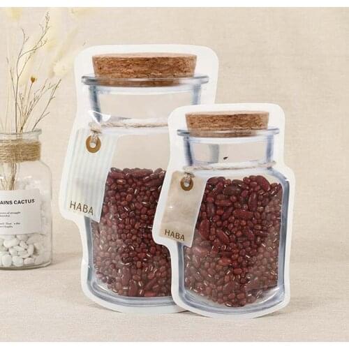 Reusable Mason Jar Bottles Bags Nuts Candy Cookies Bag Waterproof Seal Fresh Food Storage Bag Snacks Sandwich Zip Lock Bags