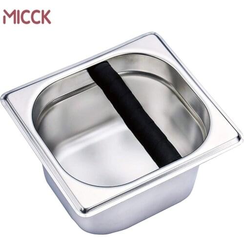 MICCK Stainless Steel Espresso Coffee Knock Box Coffee Container Knock Rubber Bar For Coffee Machine Barista Tools Accessories