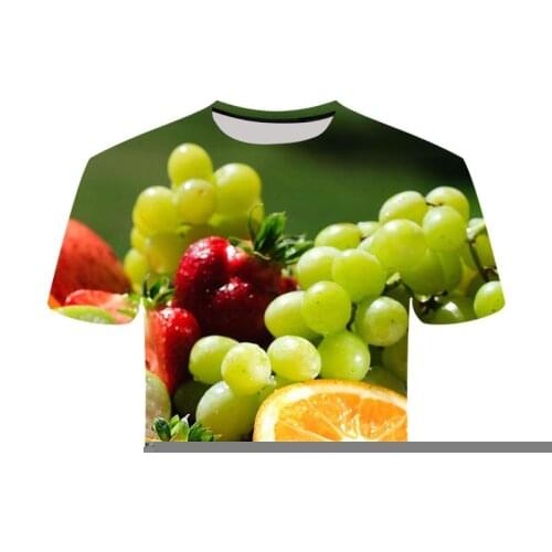 New Mans T-shirt Personality Printing Casual Short Sleeve 2021 Fashion Fruit Pattern 3D Pattern Summer Cool Top t-shir