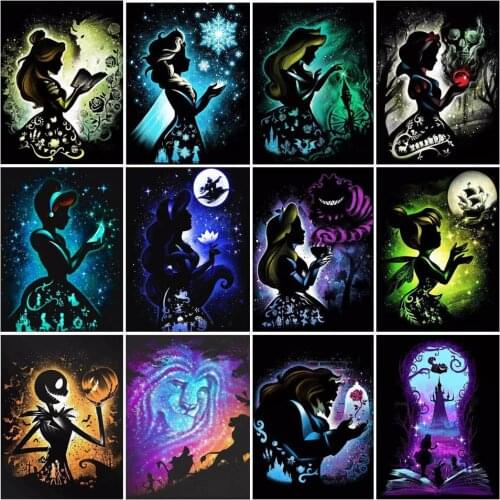 5D Diamond Painting Kits Disney Dark Princess DIY Diamond Mosaic Embroidery Picture Of Rhinestones Craft Home Decoration