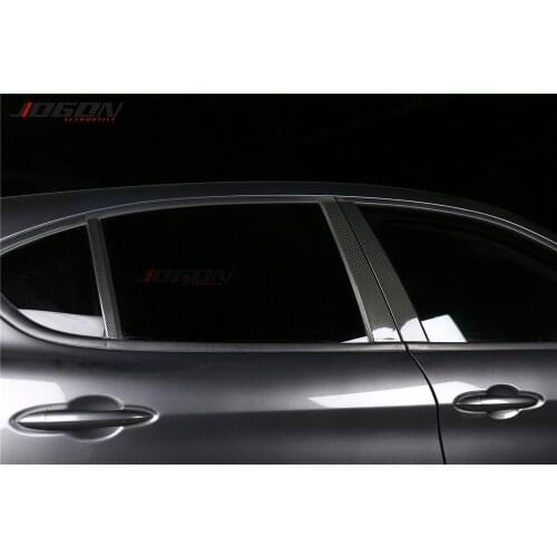 Real Carbon Fiber Car Accessories Car Window Pillar Post Cover Trim For Alfa Romeo Stelvio 949 2017