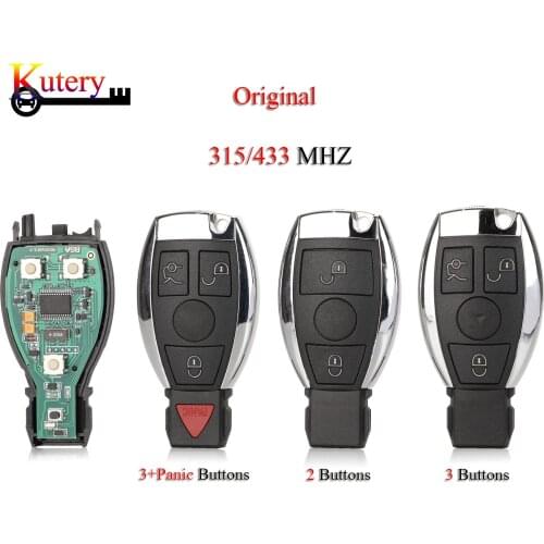 Kutery 5psc/Lot Original Remote Smart Car Key For Mercedes BENZ E S 2Supports NEC BGA Style 2/3/4 Buttons 315Mhz / 433Mhz