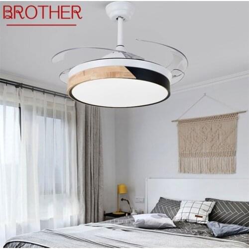 BROTHER Ceiling Fan Light Invisible Lamp Remote Control Modern Simple Cartoon LED For Home Children Bedroom