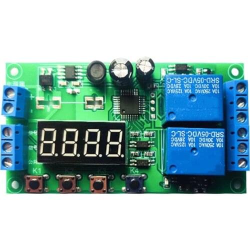 Taidacent 2 Way Delay Time Dual Timer Relay Trigger Pulse Cycle Power Off Timing 220V Volt Relay Switch AC DC Relay Switch