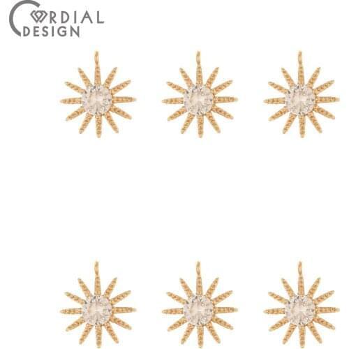 Cordial Design 50Pcs 15*17MM CZ Charms/Hand Made/Earrings Accessories/Jewelry Findings & Components/Earrings Making/DIY Pendant