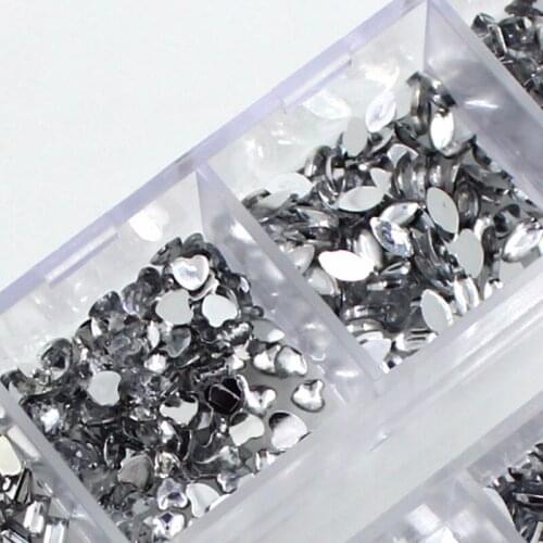 Silver Nail Powder 3D Nail Art Tips Crystal Glitter Rhinestone DIY Nail Decoration Wheel Set Supplies nep nagels