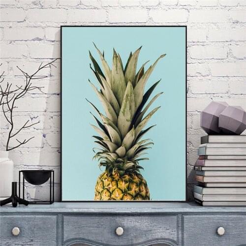 Nordic Simple Pineapple Decorative Painting Small Clear Green Color Pineapple Poster Wall Fashion Quotes Living room Bedroom
