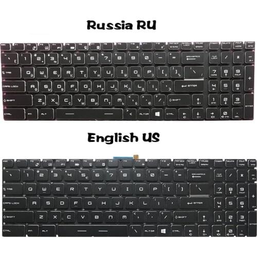 Replacement Keyboard For MSI WS60 WS70 WS72 GE73 RGB GE73VR 7RE GE73VR 7RF 8RF GE63 GE63VR Backlit Colorful English US/Russia RU