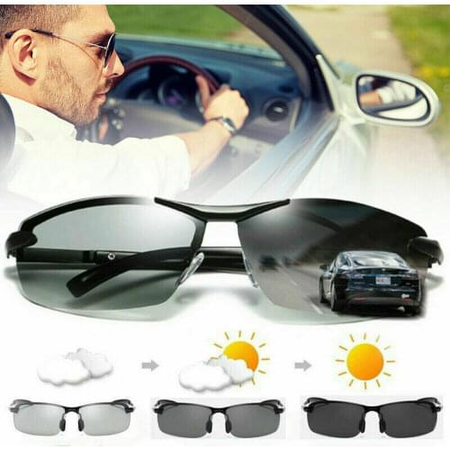 Photochromic Polarized Sunglasses,Polarized Sunglasses,Night vision Mens Driving Sun Glasses Driver Safty Goggles UV400