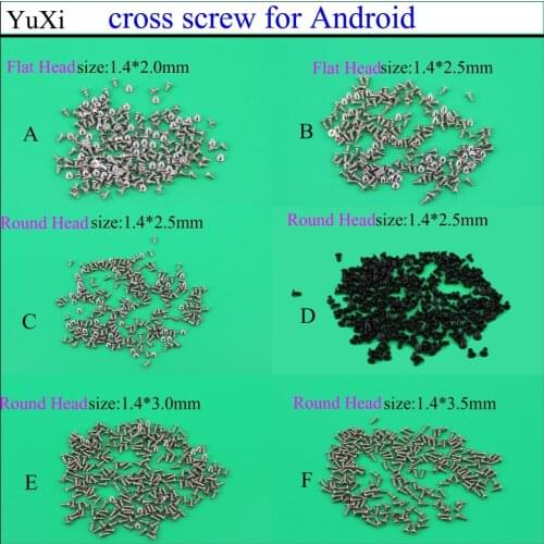 Cell Phone Screws M1.4 * 2 /1.4*2.5/1.4*3/1.4*3.5mm Micro Screws Repair Micro Miniblack Cross head Mobile notebook for Android