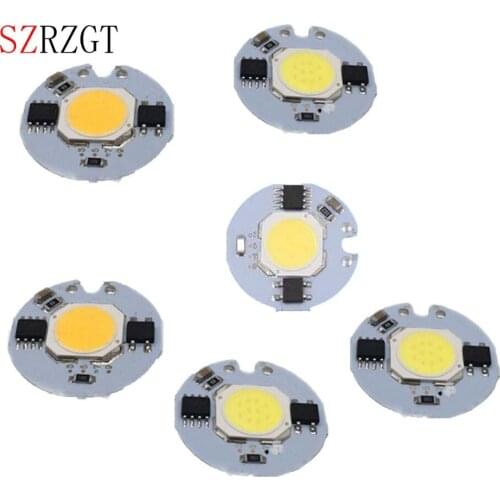 LED COB Chip 110V 220V 3W 5W 7W 9W LED Bulb Lamp Input Smart IC Flood Light Spotlight