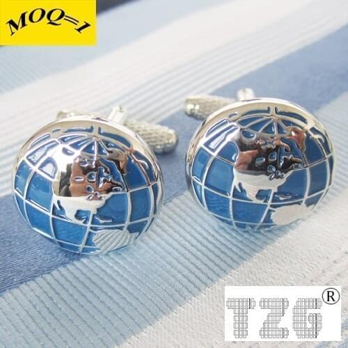 TZG10103 Globe Earth Cufflink Cuff Link 1 Pair Free Shipping Promotion