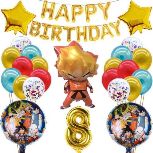1Set Goku Hero theme Fiol Balloon Birthday Party Decoration Boy Faovr Kids multiple styles Balloon Disposable Party Supplies