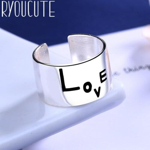 Bijoux Bohemian Vintage Silver Color LOVE Rings For Women Engagement Rings Girls Party Gifts Anillos 2020