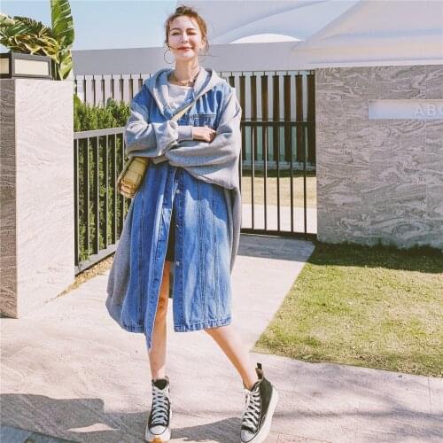 Shirt Dress Female 2021spring Autumn New Korean Stitching Design Sense Long-sleeved Single-breasted Fashion High Quality Dress22