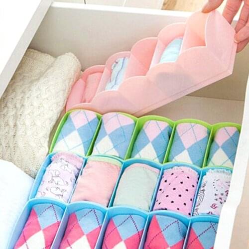 1Pc Storage Box for Cosmetics Makeup Drawer Organizer Container Socks Underwear Ties Cell Sorting Box with Five Grid