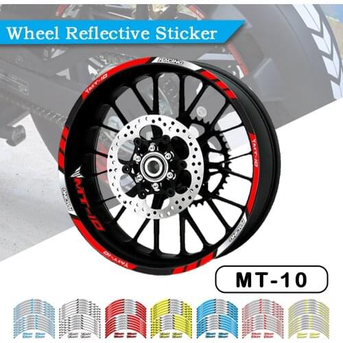 12 Strips Stickers Moto Decal Sticker Motorcycle Decals Reflective Waterproof Wheel Decals For YAMAHA MT10 FZ10 MT 10 2016-2018
