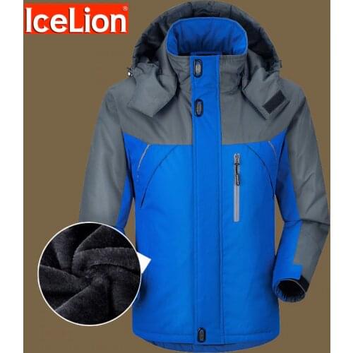 IceLion 2021 Winter Hoodies Men Hooded Warm Sweatshirts Zipper Cardigan Sportswear Fashion Print Slim Fit Mens Tracksuit