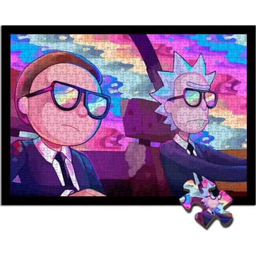 Anime peripheral wooden puzzles Cartoon characters jigsaw puzzle 1000 pieces adult difficult Unzip educational toys Custom gift