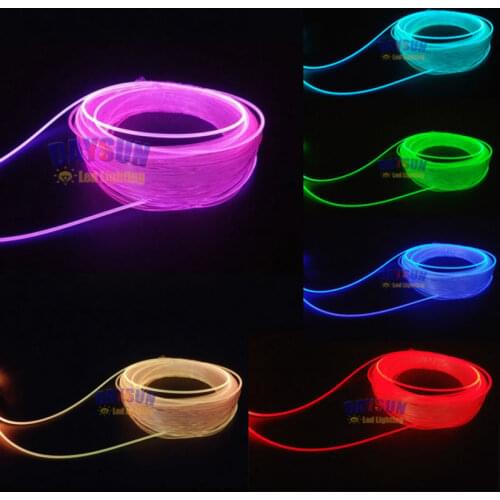 Free Shipping 10 Meters A Lot Side Glow Optic Fiber Cable for Car Atmosphere Light PMMA Universal Dia 2.0mm New DIY Lighting